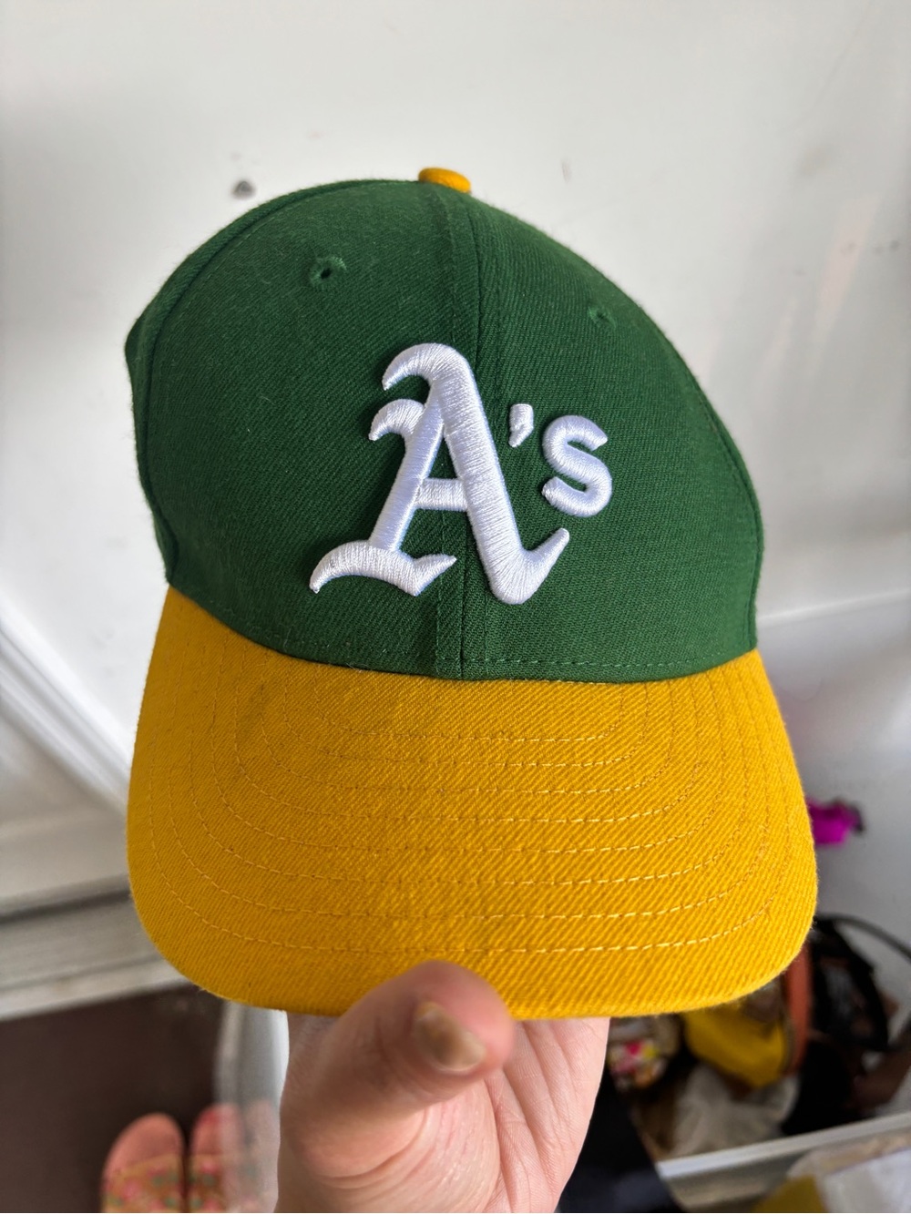 New Era Green and Yellow Oakland A's Baseball Cap